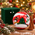Snowman Yeti Duty — Inside-Painted Glass Ornament