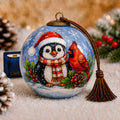 Winter Companions — 2026 Inside-Painted Glass Ornament