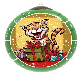 Golden Kitten - Li Bien Inside Painted Glass Ornament - Australian Exclusive