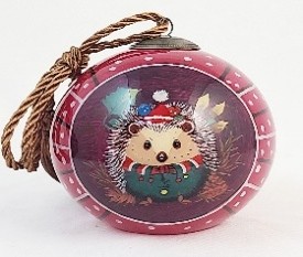 Hedgehog Ornament - Li Bien Inside Painted Glass Ornament