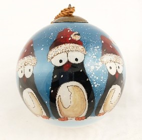 Penguin Chick - Li Bien Inside Painted Glass Ornament