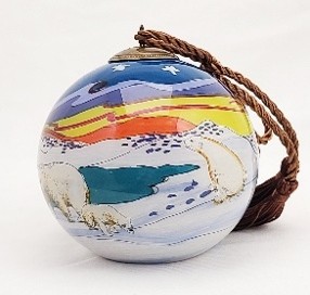 Polar Bear - Li Bien Inside Painted Glass Ornament