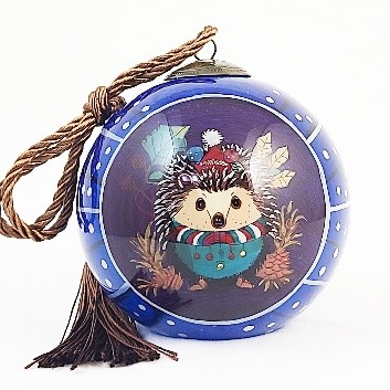 Hedgehog - Li Bien Inside Painted Glass Ornament - Australian Exclusive