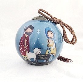 Nativity Holy Family - Li Bien Inside Painted Glass Ornament